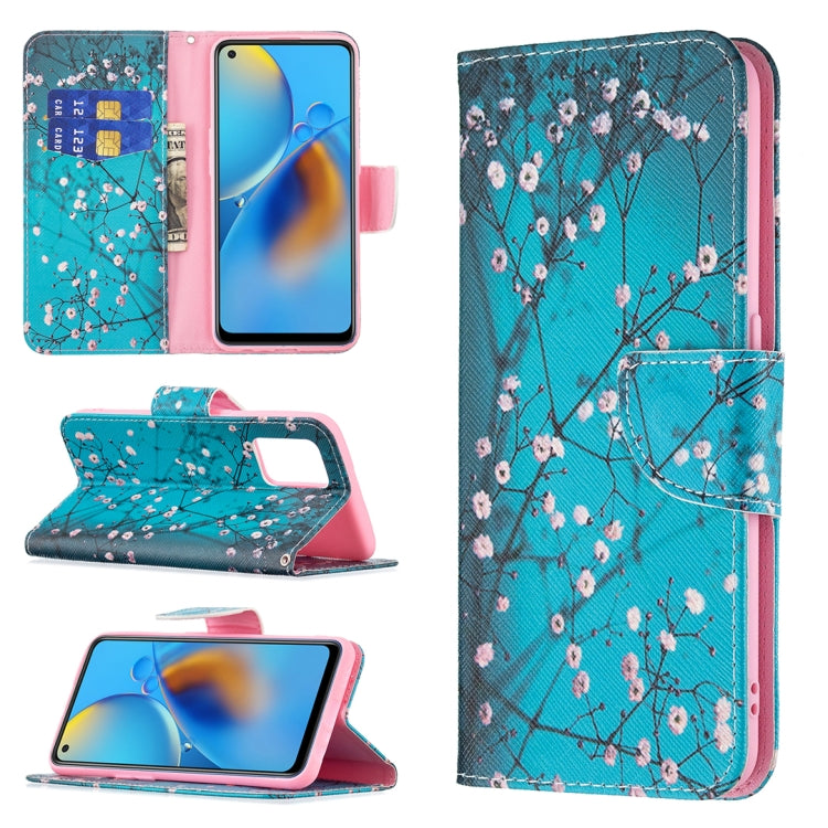 For OPPO A74 4G / F19 4G Colored Drawing Pattern Horizontal Flip Leather Case with Holder & Card Slots & Wallet