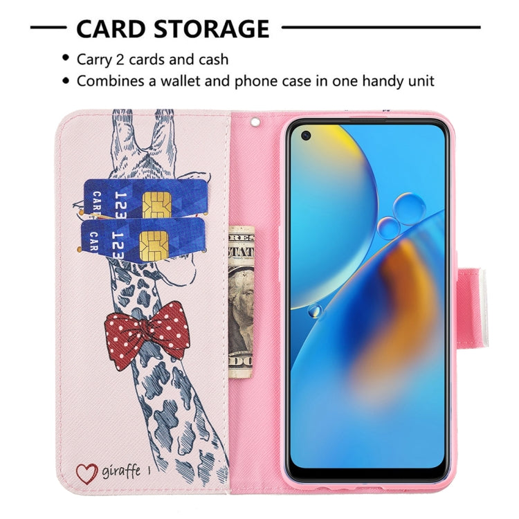 For OPPO A74 4G / F19 4G Colored Drawing Pattern Horizontal Flip Leather Case with Holder & Card Slots & Wallet