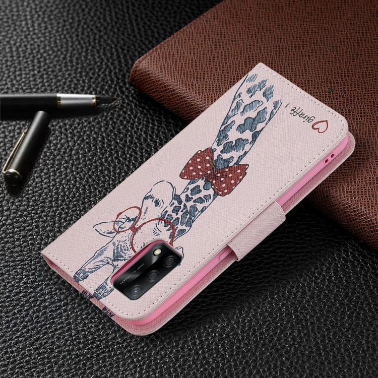 For OPPO A74 4G / F19 4G Colored Drawing Pattern Horizontal Flip Leather Case with Holder & Card Slots & Wallet