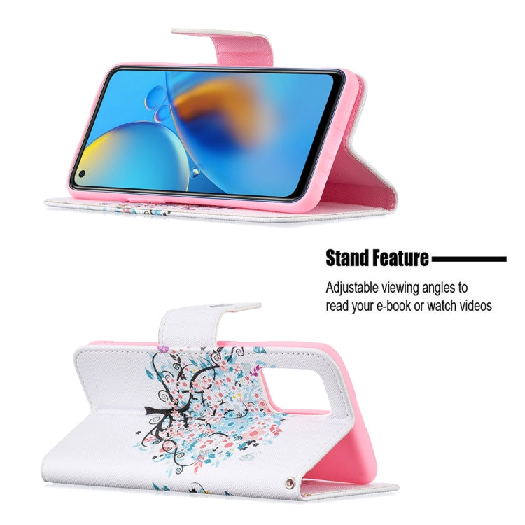 For OPPO A74 4G / F19 4G Colored Drawing Pattern Horizontal Flip Leather Case with Holder & Card Slots & Wallet