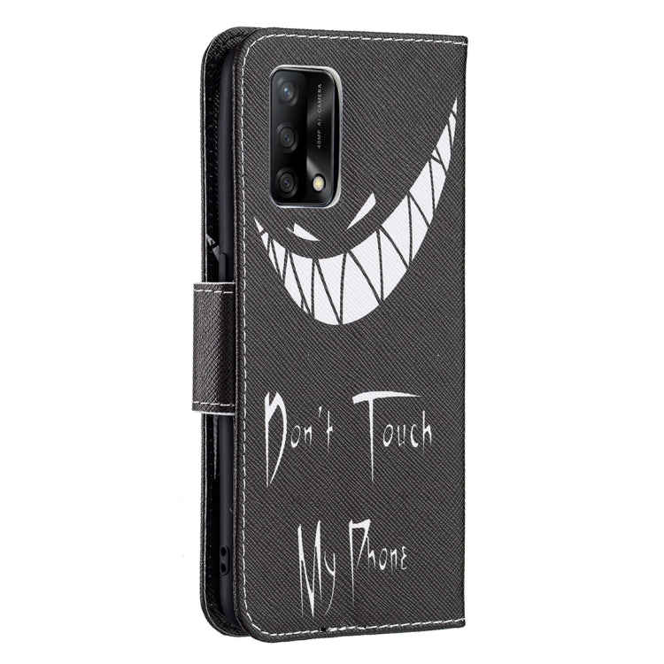 For OPPO A74 4G / F19 4G Colored Drawing Pattern Horizontal Flip Leather Case with Holder & Card Slots & Wallet