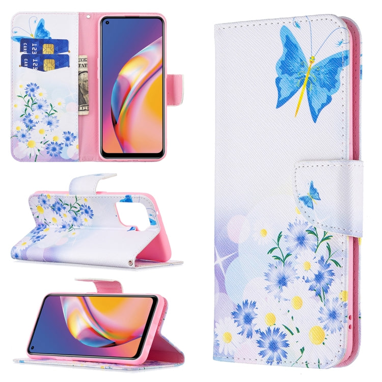 For OPPO A94 4G / Reno5 F / F19 Pro Colored Drawing Pattern Horizontal Flip Leather Case with Holder & Card Slots & Wallet