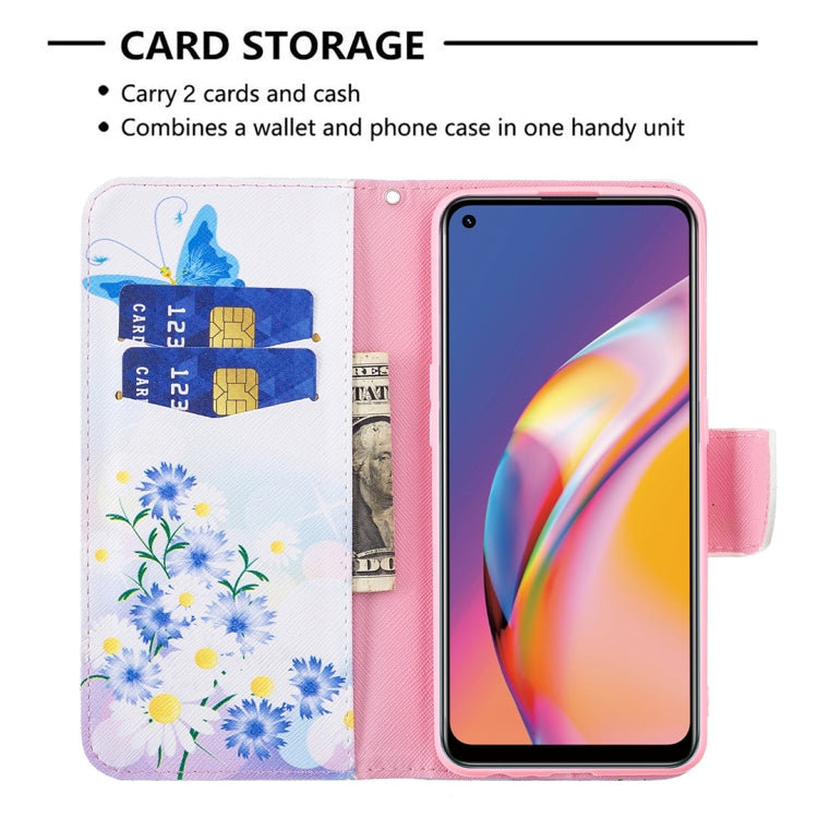 For OPPO A94 4G / Reno5 F / F19 Pro Colored Drawing Pattern Horizontal Flip Leather Case with Holder & Card Slots & Wallet