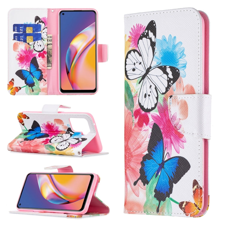 For OPPO A94 4G / Reno5 F / F19 Pro Colored Drawing Pattern Horizontal Flip Leather Case with Holder & Card Slots & Wallet