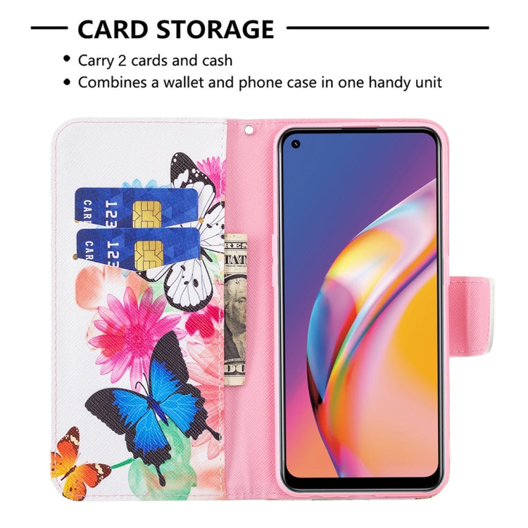 For OPPO A94 4G / Reno5 F / F19 Pro Colored Drawing Pattern Horizontal Flip Leather Case with Holder & Card Slots & Wallet