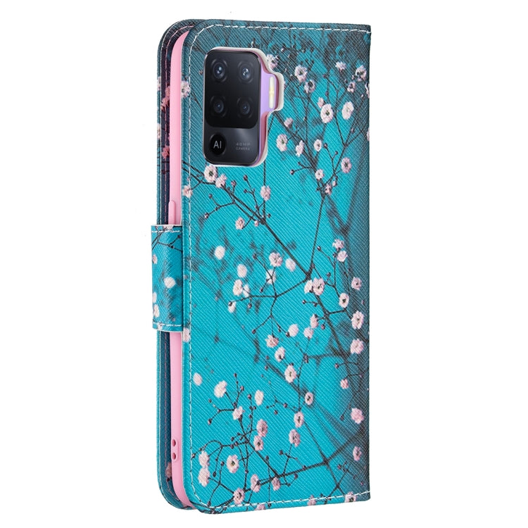 For OPPO A94 4G / Reno5 F / F19 Pro Colored Drawing Pattern Horizontal Flip Leather Case with Holder & Card Slots & Wallet