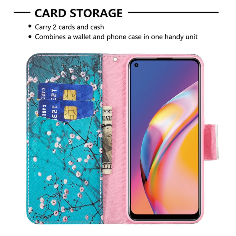For OPPO A94 4G / Reno5 F / F19 Pro Colored Drawing Pattern Horizontal Flip Leather Case with Holder & Card Slots & Wallet
