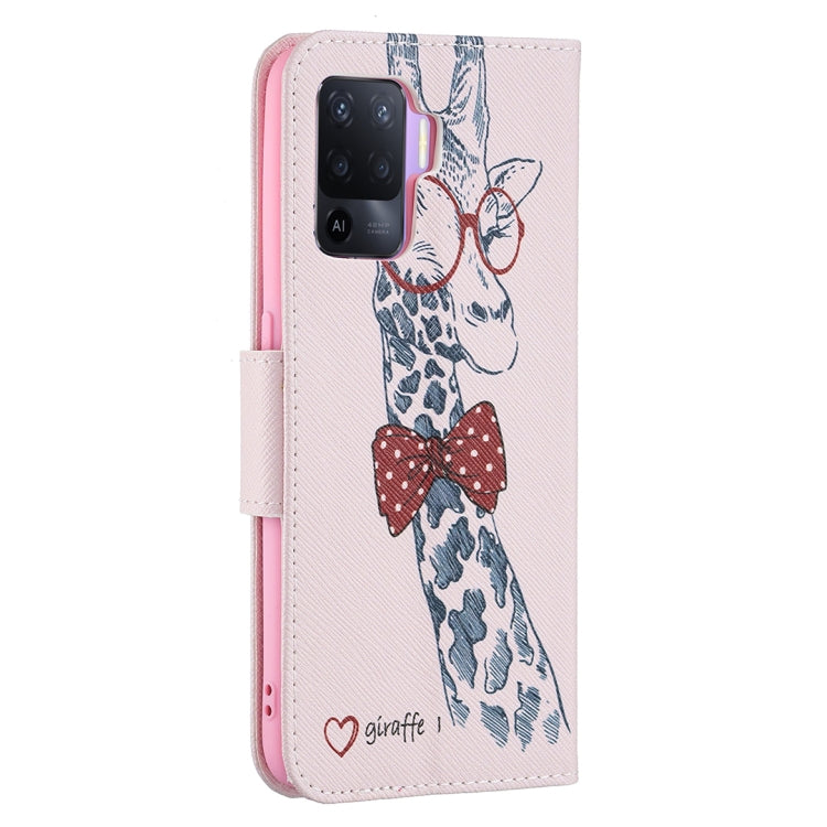 For OPPO A94 4G / Reno5 F / F19 Pro Colored Drawing Pattern Horizontal Flip Leather Case with Holder & Card Slots & Wallet