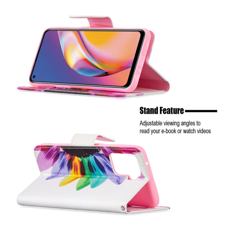 For OPPO A94 4G / Reno5 F / F19 Pro Colored Drawing Pattern Horizontal Flip Leather Case with Holder & Card Slots & Wallet
