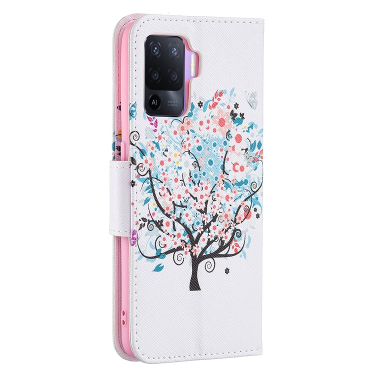For OPPO A94 4G / Reno5 F / F19 Pro Colored Drawing Pattern Horizontal Flip Leather Case with Holder & Card Slots & Wallet