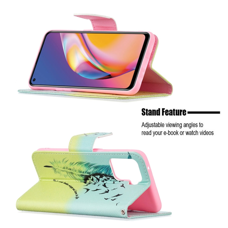 For OPPO A94 4G / Reno5 F / F19 Pro Colored Drawing Pattern Horizontal Flip Leather Case with Holder & Card Slots & Wallet
