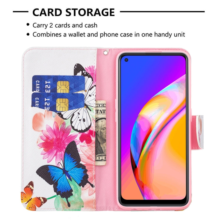 For OPPO A94 5G / Reno5 Z 5G / F19 Pro+ Colored Drawing Pattern Horizontal Flip Leather Case with Holder & Card Slots & Wallet