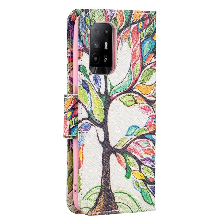 For OPPO A94 5G / Reno5 Z 5G / F19 Pro+ Colored Drawing Pattern Horizontal Flip Leather Case with Holder & Card Slots & Wallet
