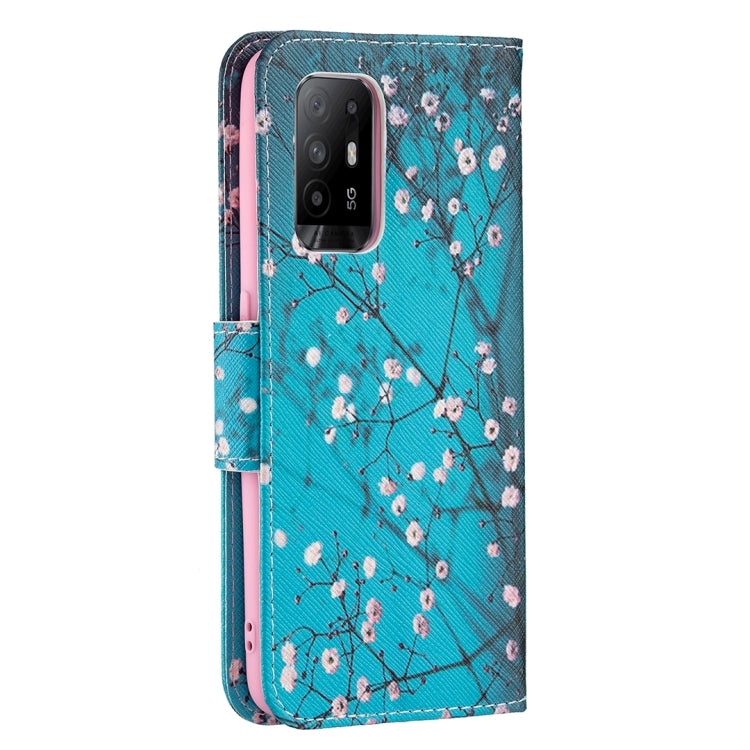 For OPPO A94 5G / Reno5 Z 5G / F19 Pro+ Colored Drawing Pattern Horizontal Flip Leather Case with Holder & Card Slots & Wallet