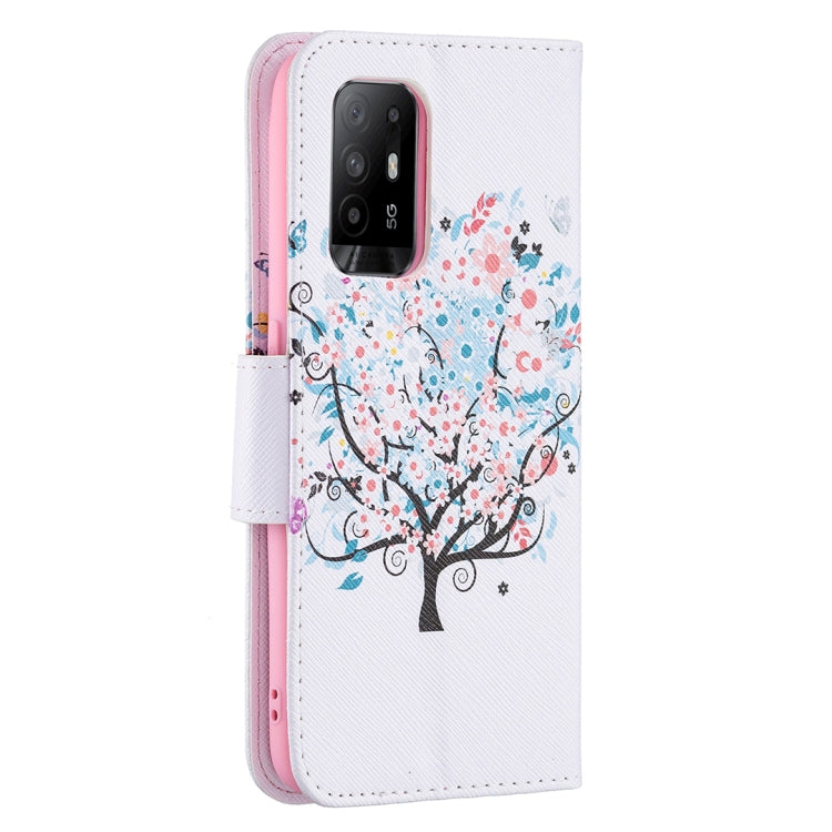 For OPPO A94 5G / Reno5 Z 5G / F19 Pro+ Colored Drawing Pattern Horizontal Flip Leather Case with Holder & Card Slots & Wallet