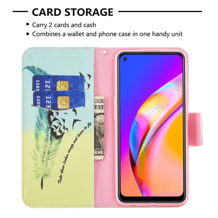 For OPPO A94 5G / Reno5 Z 5G / F19 Pro+ Colored Drawing Pattern Horizontal Flip Leather Case with Holder & Card Slots & Wallet