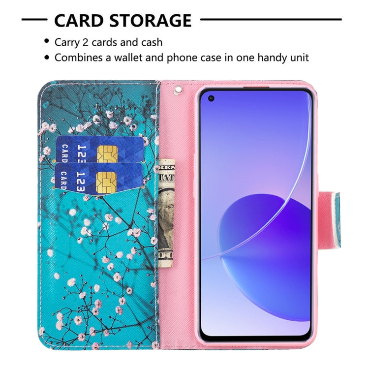 For OPPO Reno6 Colored Drawing Pattern Horizontal Flip Leather Case with Holder & Card Slots & Wallet