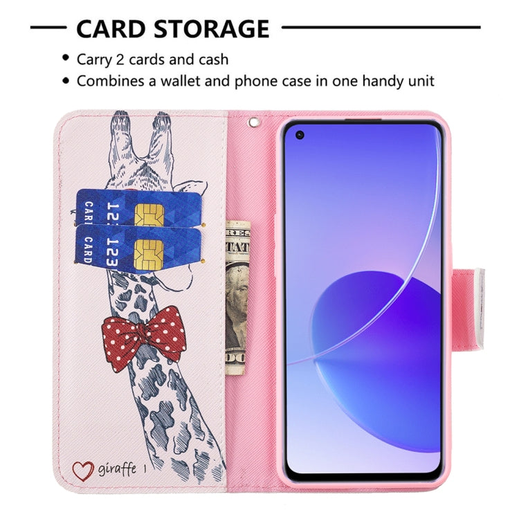 For OPPO Reno6 Colored Drawing Pattern Horizontal Flip Leather Case with Holder & Card Slots & Wallet