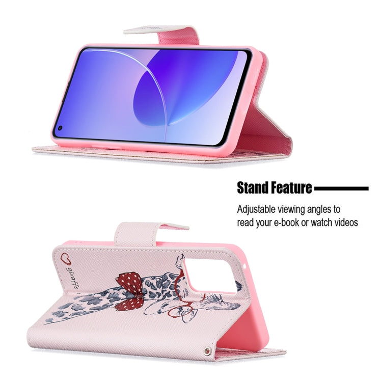For OPPO Reno6 Colored Drawing Pattern Horizontal Flip Leather Case with Holder & Card Slots & Wallet