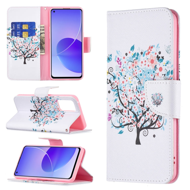 For OPPO Reno6 Colored Drawing Pattern Horizontal Flip Leather Case with Holder & Card Slots & Wallet