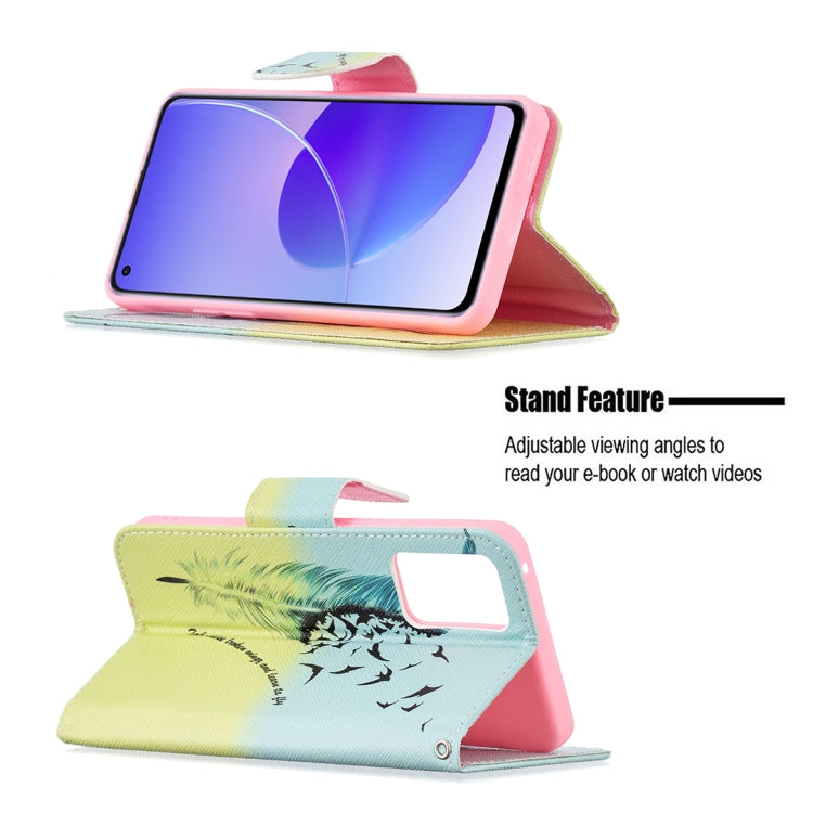 For OPPO Reno6 Colored Drawing Pattern Horizontal Flip Leather Case with Holder & Card Slots & Wallet