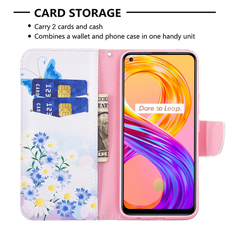 For OPPO Realme 8 / Realme 8 Pro Colored Drawing Pattern Horizontal Flip Leather Case with Holder & Card Slots & Wallet