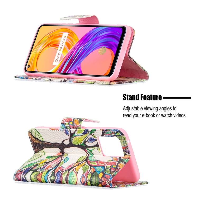 For OPPO Realme 8 / Realme 8 Pro Colored Drawing Pattern Horizontal Flip Leather Case with Holder & Card Slots & Wallet