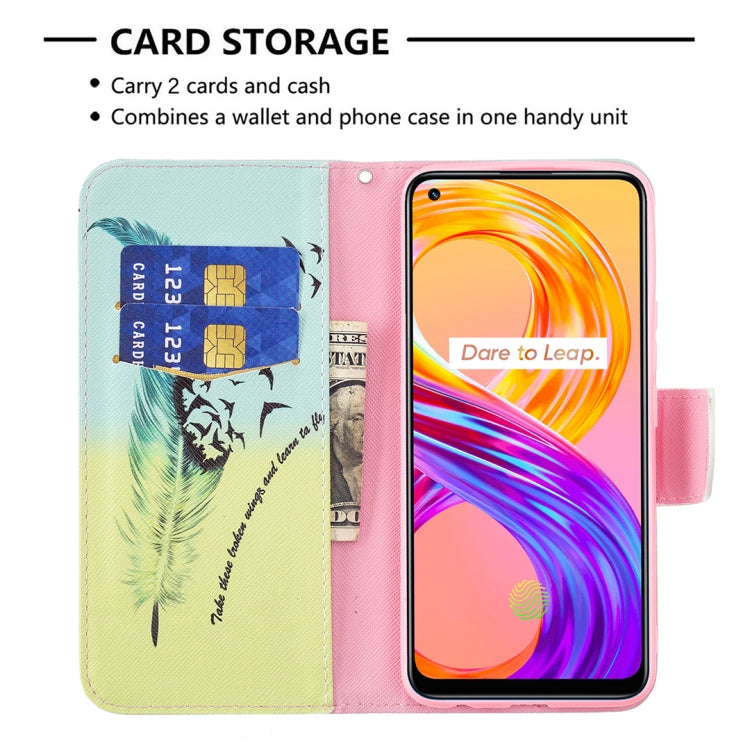 For OPPO Realme 8 / Realme 8 Pro Colored Drawing Pattern Horizontal Flip Leather Case with Holder & Card Slots & Wallet