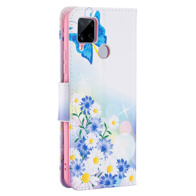 For OPPO Realme C15 / C12 / C25 Colored Drawing Pattern Horizontal Flip Leather Case with Holder & Card Slots & Wallet