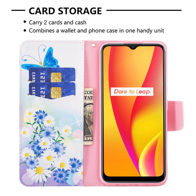 For OPPO Realme C15 / C12 / C25 Colored Drawing Pattern Horizontal Flip Leather Case with Holder & Card Slots & Wallet