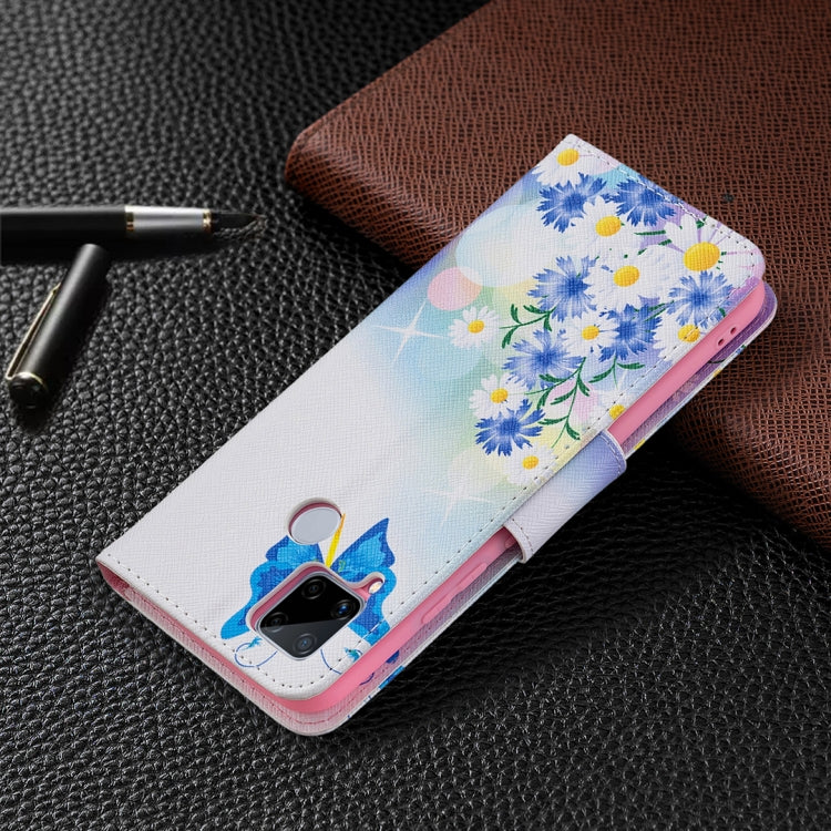 For OPPO Realme C15 / C12 / C25 Colored Drawing Pattern Horizontal Flip Leather Case with Holder & Card Slots & Wallet