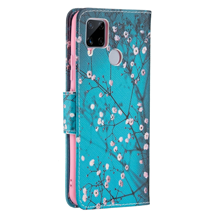 For OPPO Realme C15 / C12 / C25 Colored Drawing Pattern Horizontal Flip Leather Case with Holder & Card Slots & Wallet