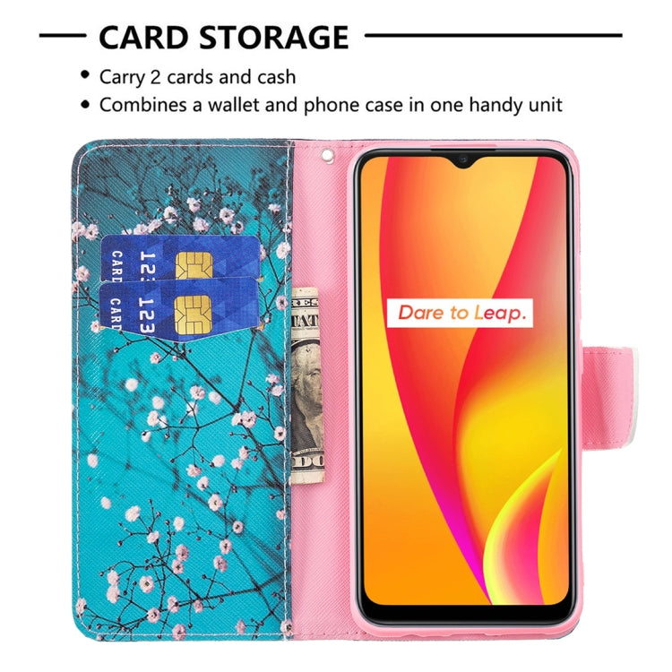 For OPPO Realme C15 / C12 / C25 Colored Drawing Pattern Horizontal Flip Leather Case with Holder & Card Slots & Wallet