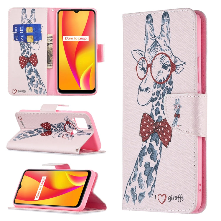 For OPPO Realme C15 / C12 / C25 Colored Drawing Pattern Horizontal Flip Leather Case with Holder & Card Slots & Wallet