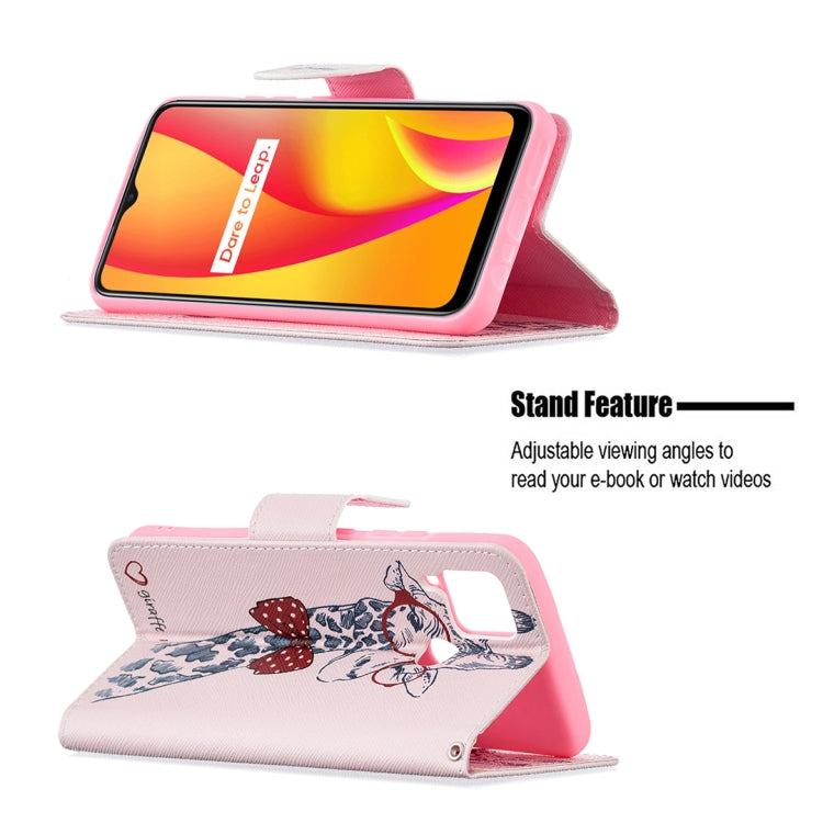 For OPPO Realme C15 / C12 / C25 Colored Drawing Pattern Horizontal Flip Leather Case with Holder & Card Slots & Wallet