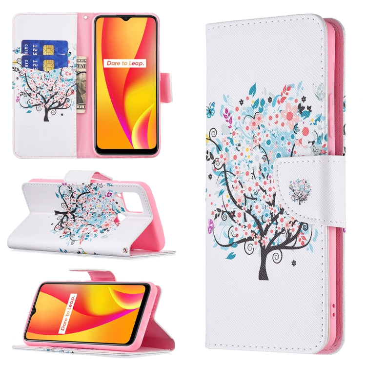 For OPPO Realme C15 / C12 / C25 Colored Drawing Pattern Horizontal Flip Leather Case with Holder & Card Slots & Wallet