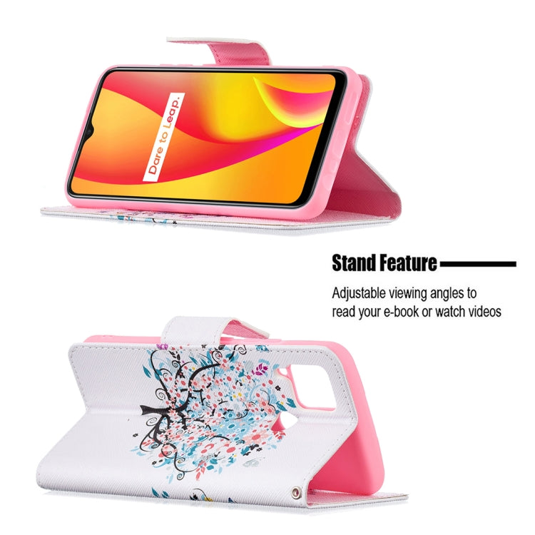 For OPPO Realme C15 / C12 / C25 Colored Drawing Pattern Horizontal Flip Leather Case with Holder & Card Slots & Wallet