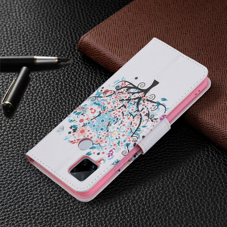 For OPPO Realme C15 / C12 / C25 Colored Drawing Pattern Horizontal Flip Leather Case with Holder & Card Slots & Wallet