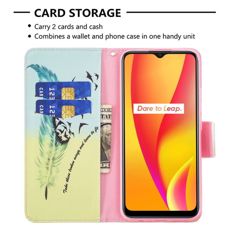 For OPPO Realme C15 / C12 / C25 Colored Drawing Pattern Horizontal Flip Leather Case with Holder & Card Slots & Wallet
