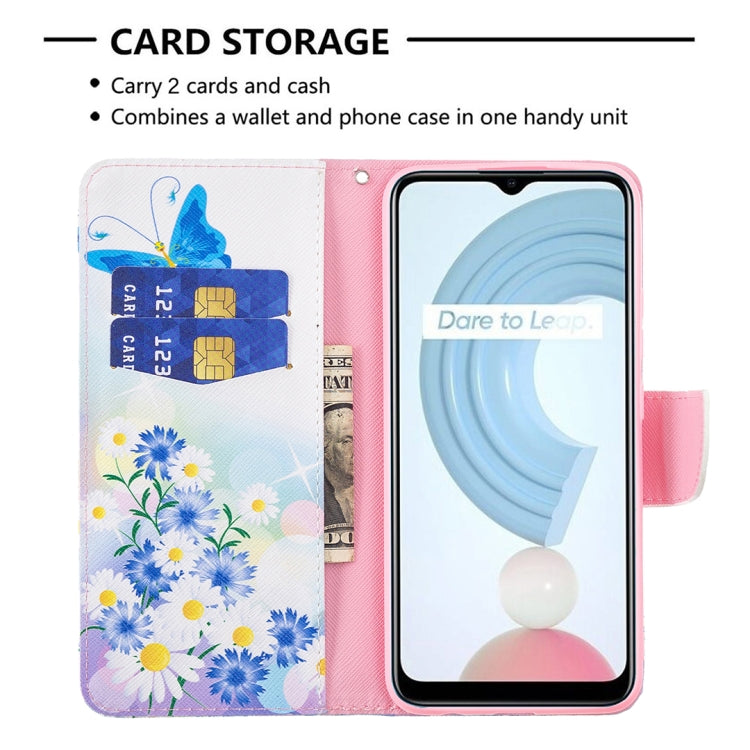 For OPPO Realme C21 / C20 Colored Drawing Pattern Horizontal Flip Leather Case with Holder & Card Slots & Wallet
