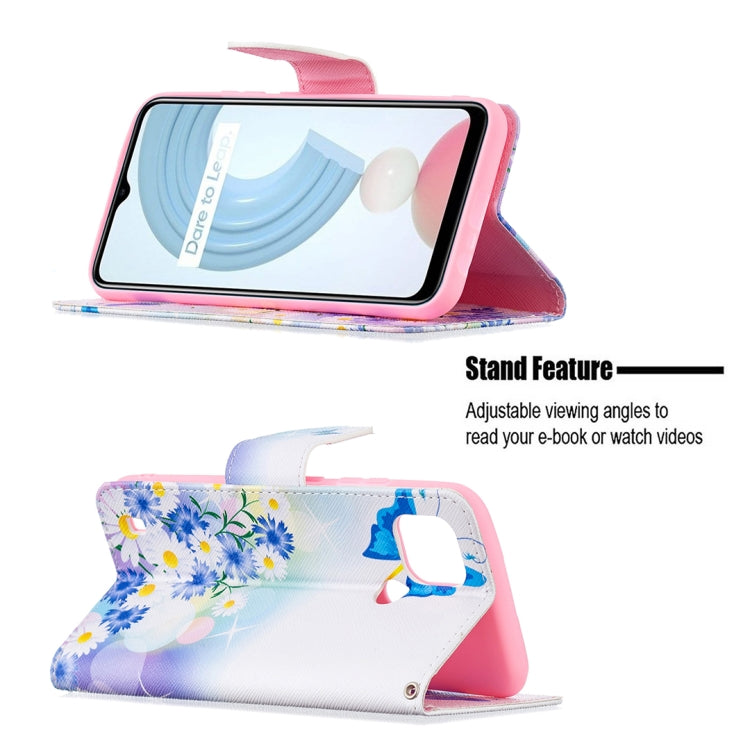 For OPPO Realme C21 / C20 Colored Drawing Pattern Horizontal Flip Leather Case with Holder & Card Slots & Wallet