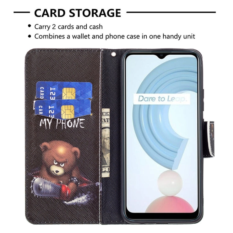 For OPPO Realme C21 / C20 Colored Drawing Pattern Horizontal Flip Leather Case with Holder & Card Slots & Wallet