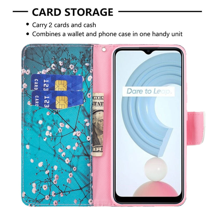 For OPPO Realme C21 / C20 Colored Drawing Pattern Horizontal Flip Leather Case with Holder & Card Slots & Wallet