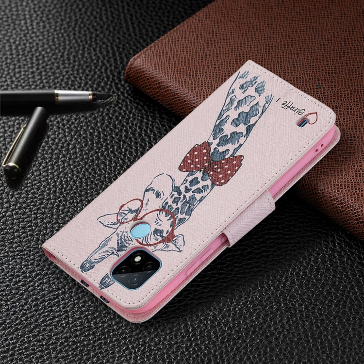 For OPPO Realme C21 / C20 Colored Drawing Pattern Horizontal Flip Leather Case with Holder & Card Slots & Wallet