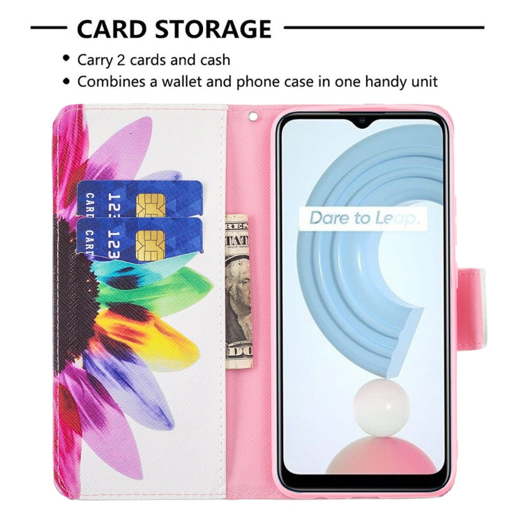 For OPPO Realme C21 / C20 Colored Drawing Pattern Horizontal Flip Leather Case with Holder & Card Slots & Wallet