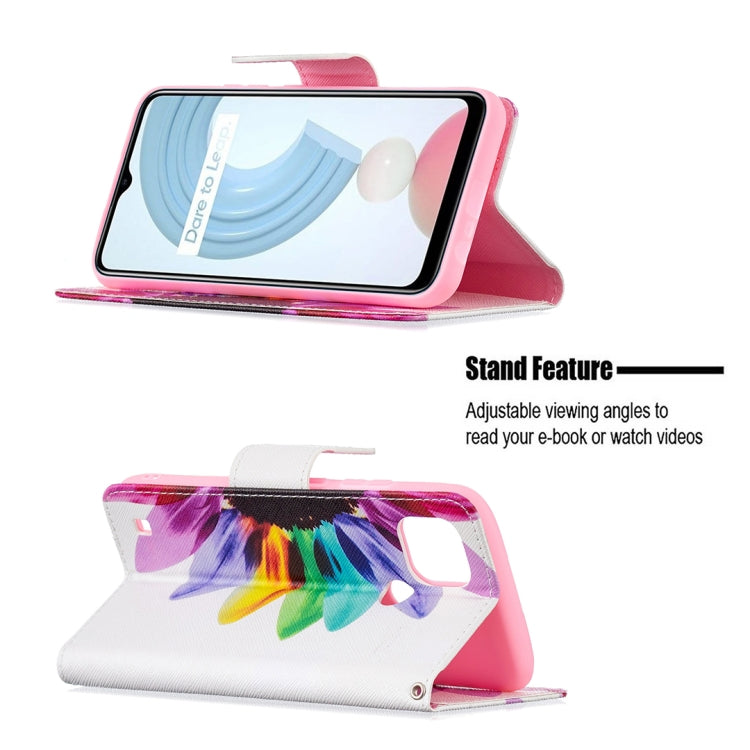 For OPPO Realme C21 / C20 Colored Drawing Pattern Horizontal Flip Leather Case with Holder & Card Slots & Wallet