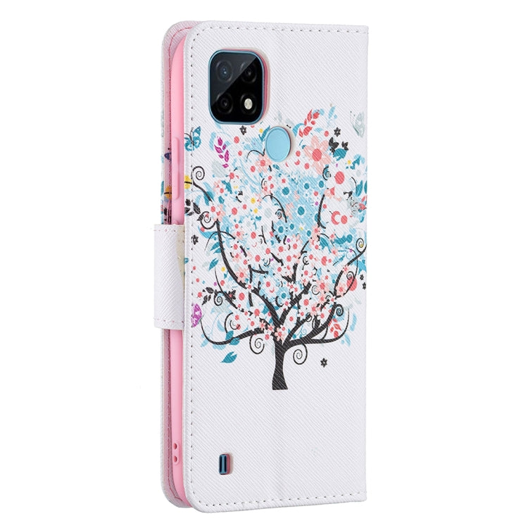 For OPPO Realme C21 / C20 Colored Drawing Pattern Horizontal Flip Leather Case with Holder & Card Slots & Wallet