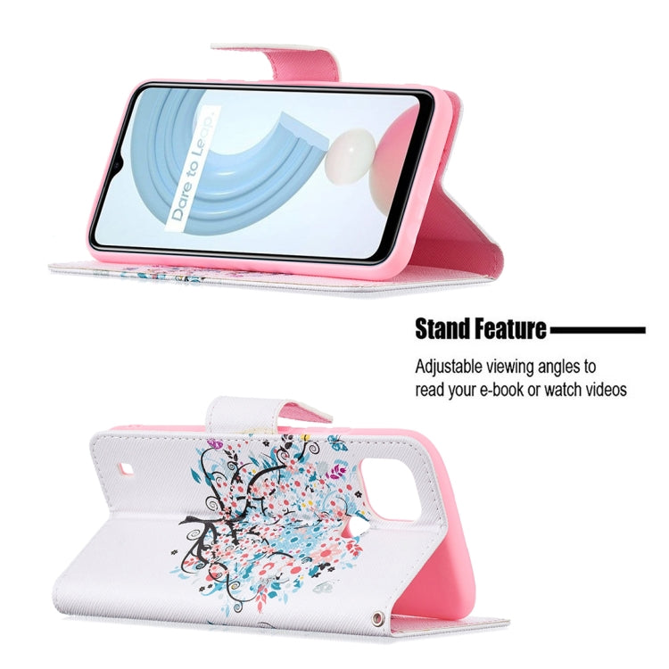 For OPPO Realme C21 / C20 Colored Drawing Pattern Horizontal Flip Leather Case with Holder & Card Slots & Wallet