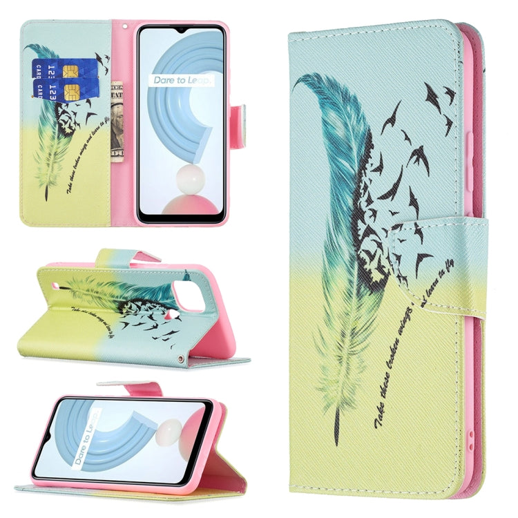 For OPPO Realme C21 / C20 Colored Drawing Pattern Horizontal Flip Leather Case with Holder & Card Slots & Wallet