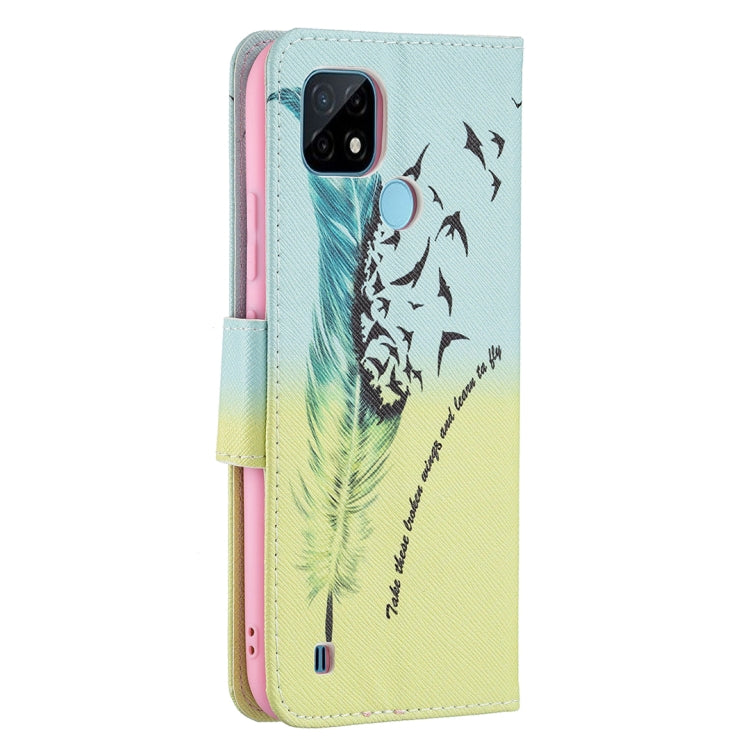 For OPPO Realme C21 / C20 Colored Drawing Pattern Horizontal Flip Leather Case with Holder & Card Slots & Wallet